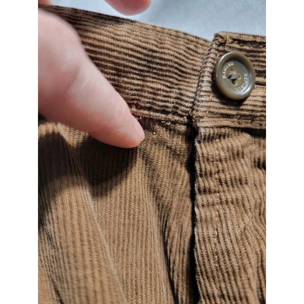 Vtg‎ Banana Republic Corduroy Chino Pants Mens 38x30 Brown Straight Leg